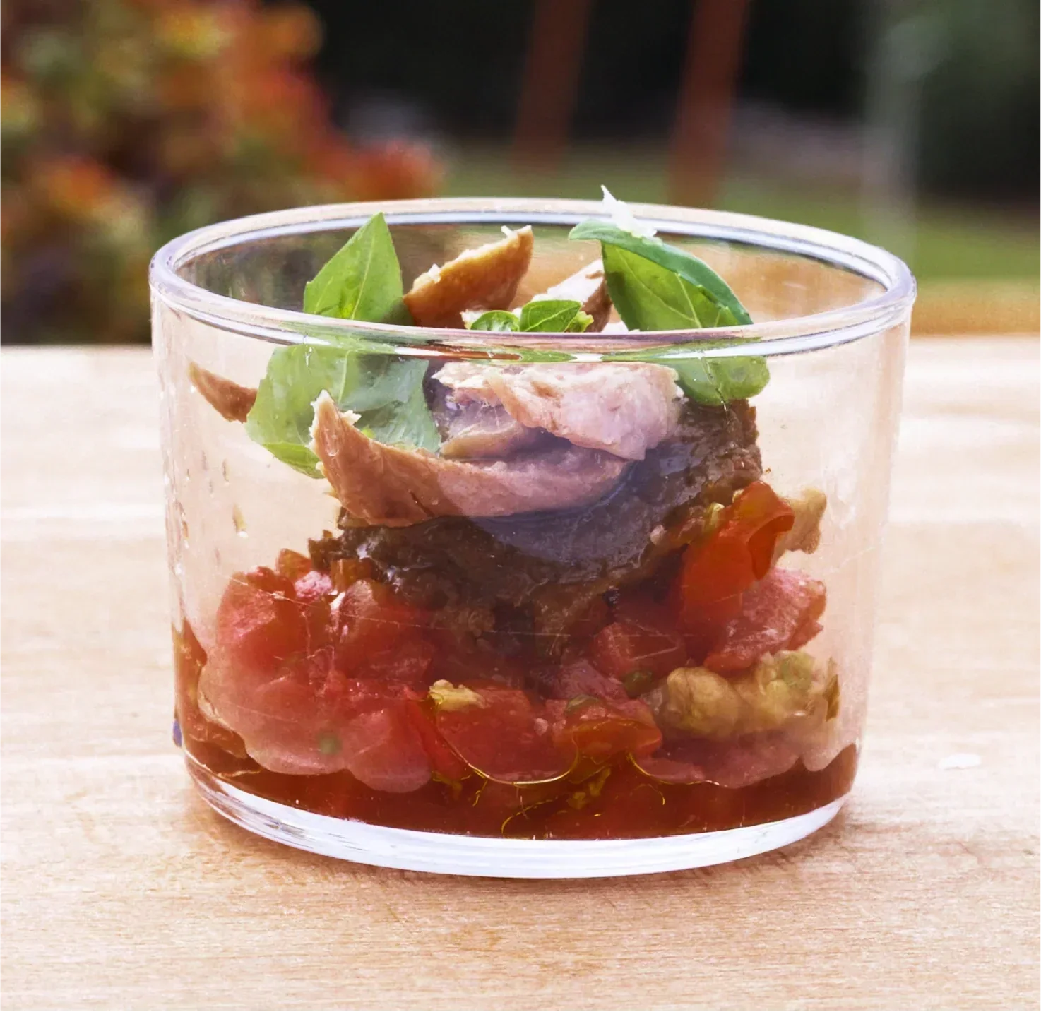 Tomato Cup with Tuna Loins